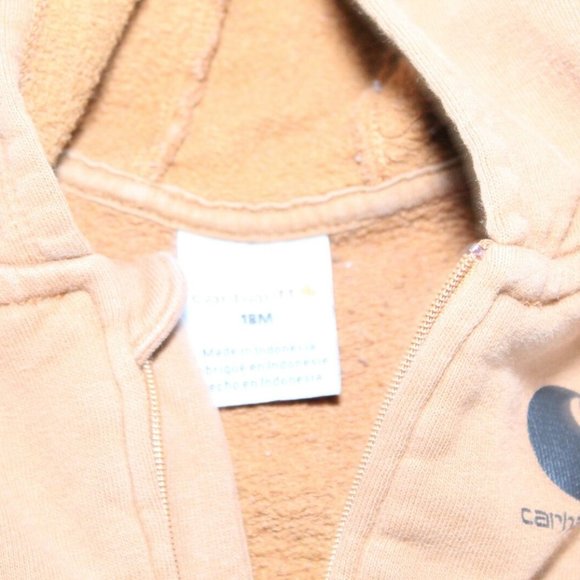 Carhartt Hooded Bodysuit One Piece Brown Baby Toddler Size 18M 18 Months H11912 - Picture 6 of 8